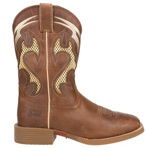 Stampede Tooled-Inlay Embroidered Square Toe Cowboy Boots