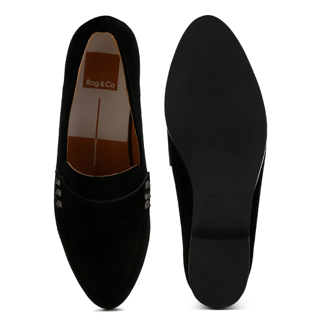 Studded Suede Loafers