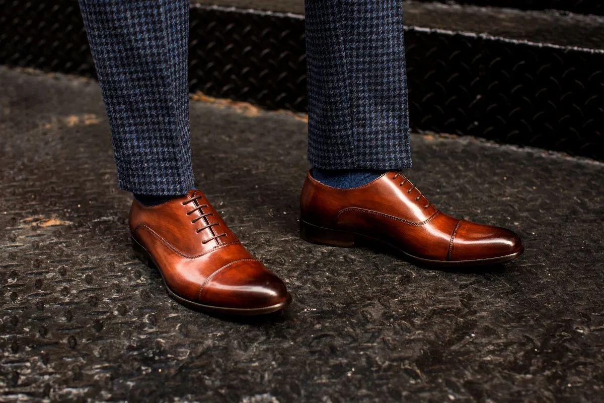 The Cagney II Stitched Cap-Toe Oxford - Brown