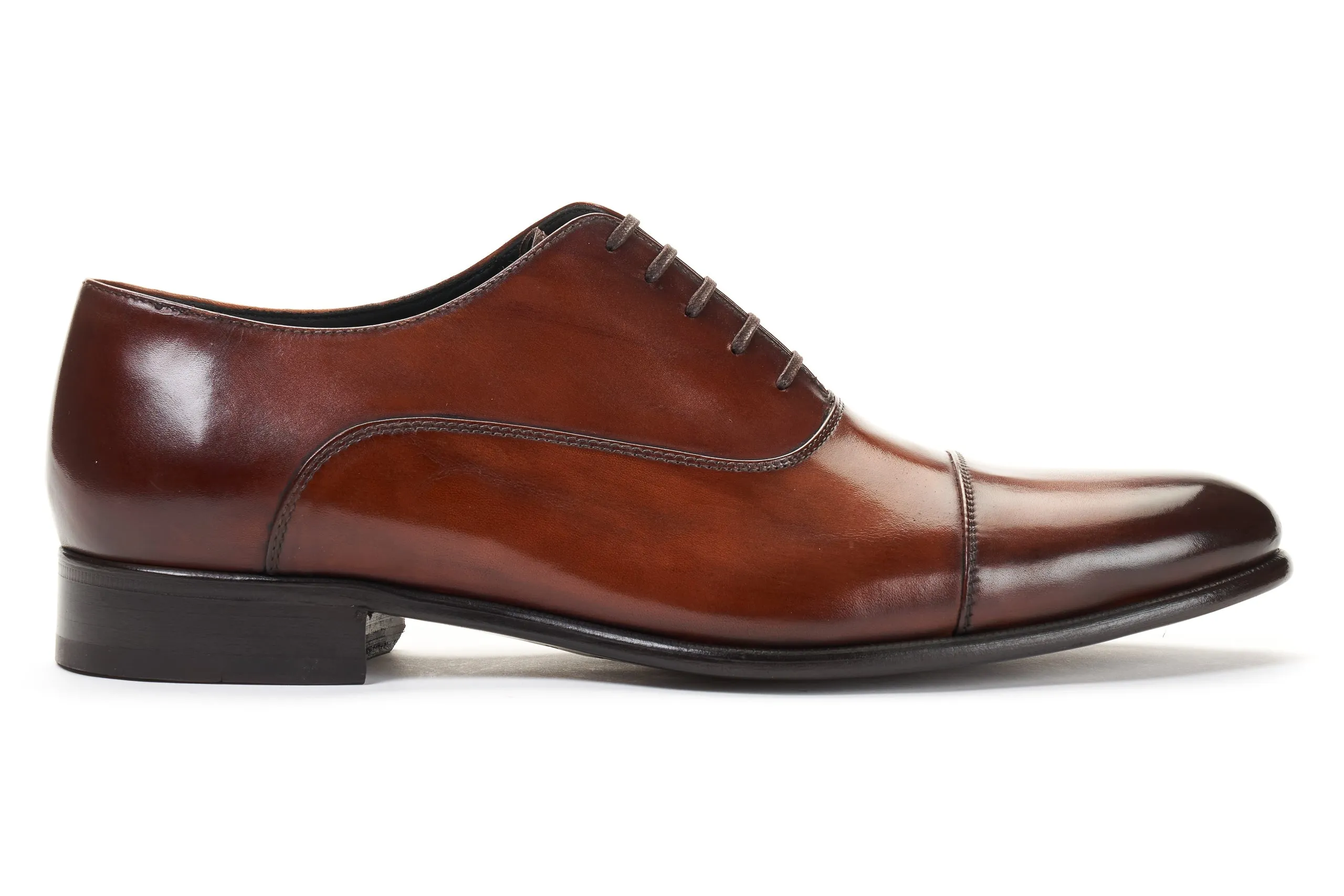 The Cagney II Stitched Cap-Toe Oxford - Brown