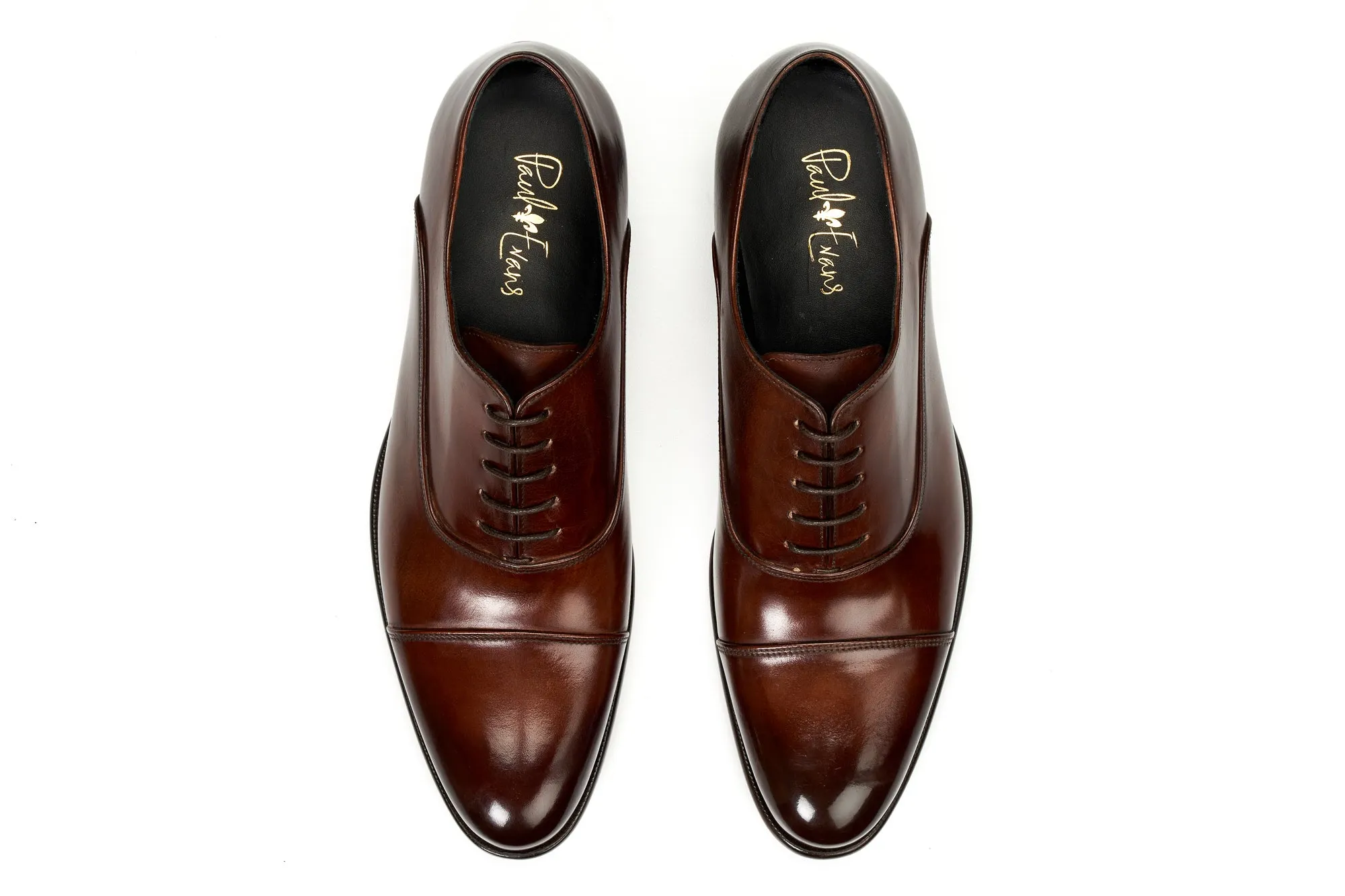 The Cagney II Stitched Cap-Toe Oxford - Marrone