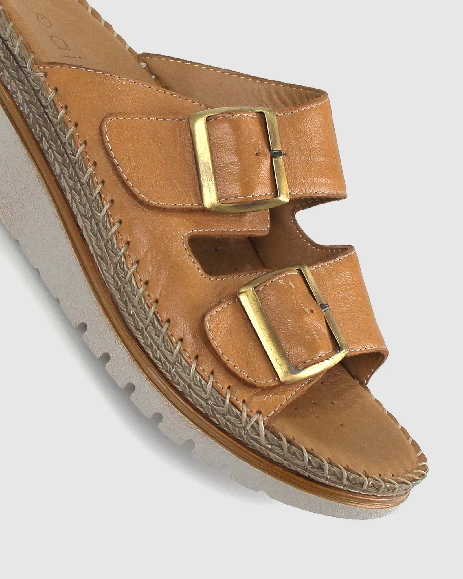 WISE Leather Wedge Espadrilles