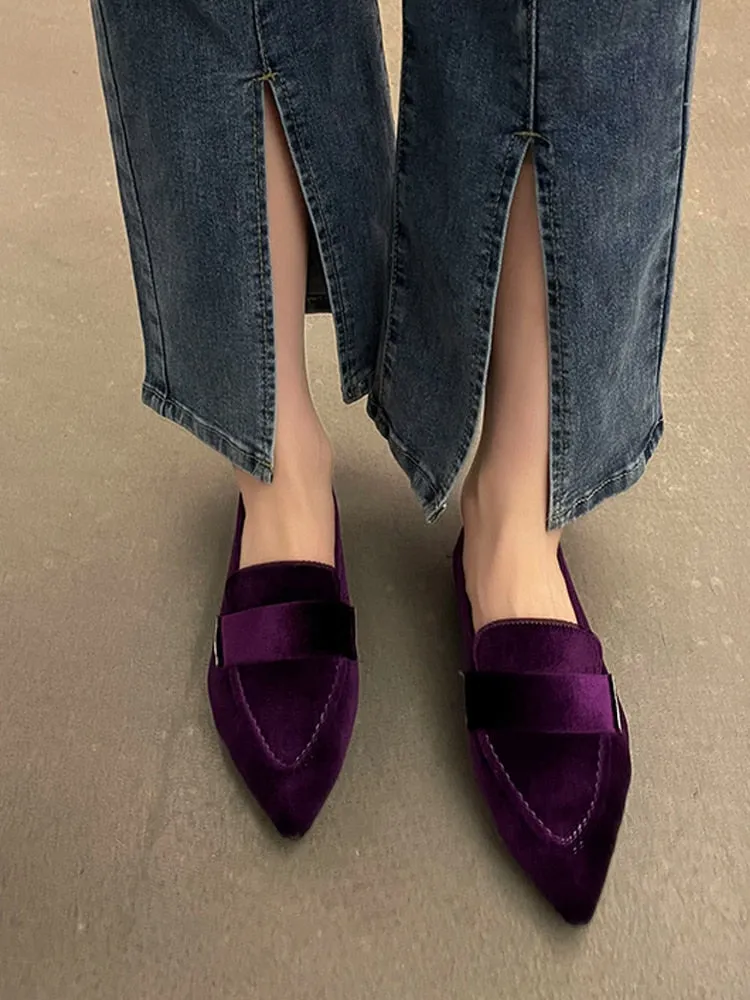 Women Flats Ballet Dance Pointed Toe Sandals Shoes 2023 Spring New Designer Loafers Shoes Suede Casual Sport Walking Zapatillas