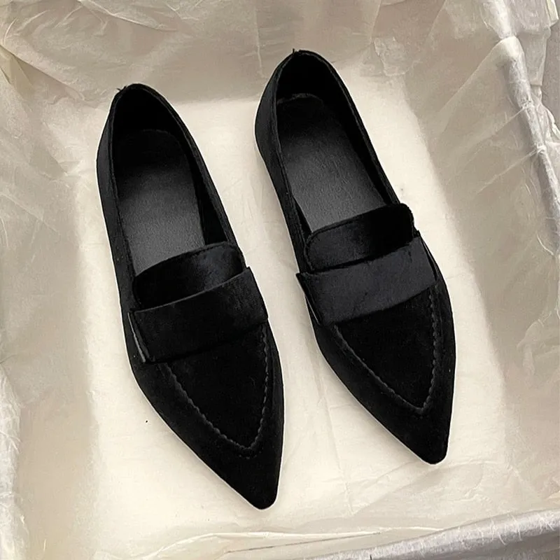 Women Flats Ballet Dance Pointed Toe Sandals Shoes 2023 Spring New Designer Loafers Shoes Suede Casual Sport Walking Zapatillas