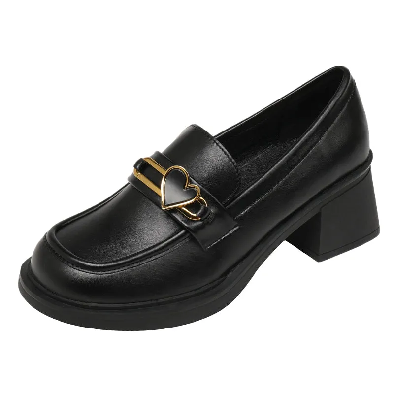 Women Minimalist Casual Soft Chunky Heel Loafers