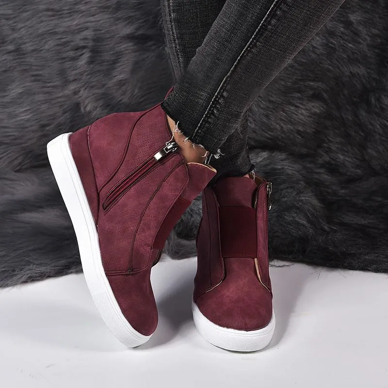 Women's wedge sneakers fashion high top sneakers boots