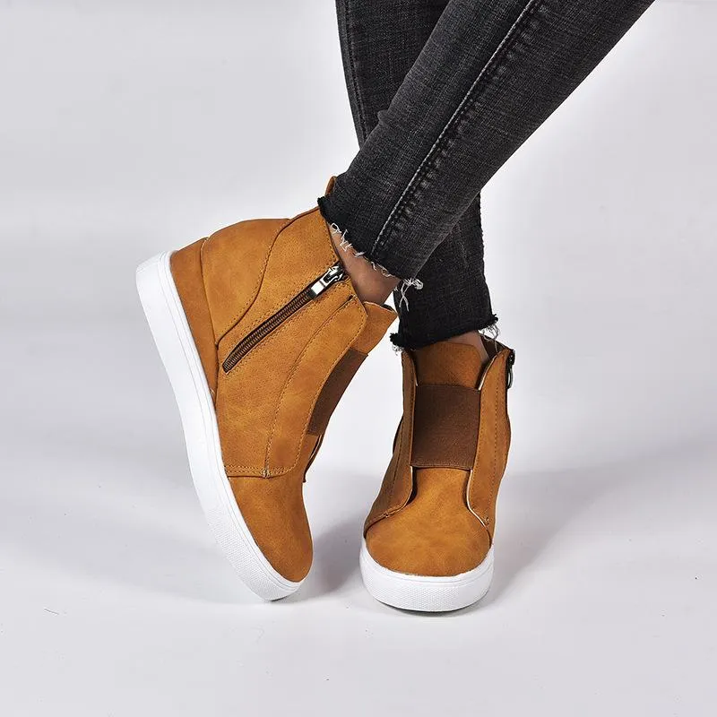 Women's wedge sneakers fashion high top sneakers boots